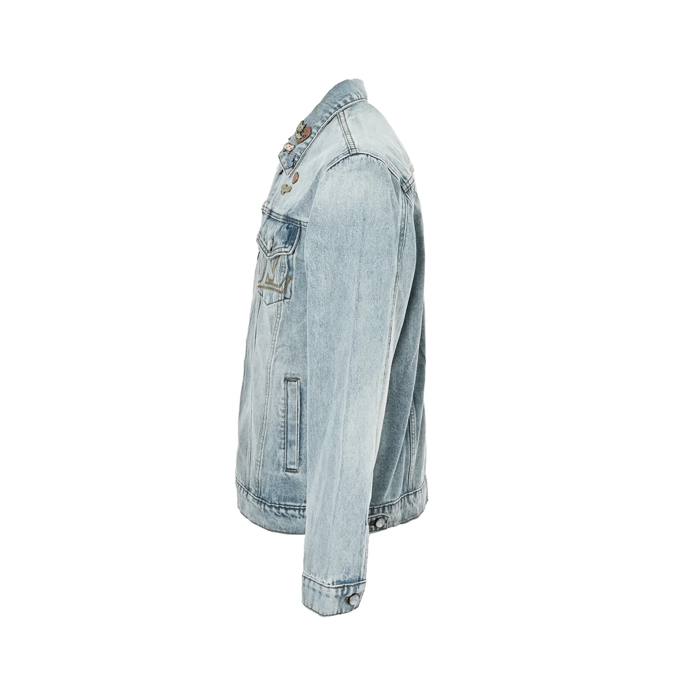 Louis Vuitton/Louis Vuitton hardware leather skateboard denim jacket